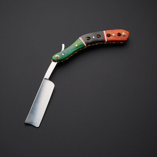 Custom Handmade J2 Steel Straight Razor with Leather Sheath | Knives Zone
