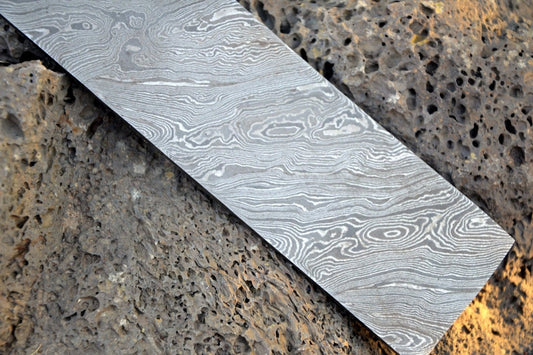 Hand Forged Damascus Steel Billet – Custom Knife Making Blank (10” x 2”, 5mm Thick)