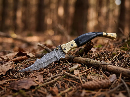 Handmade Damascus Steel Folding Pocket Knife with Leather Sheath – Custom EDC Hunting Knife | Groomsmen Gift for Men