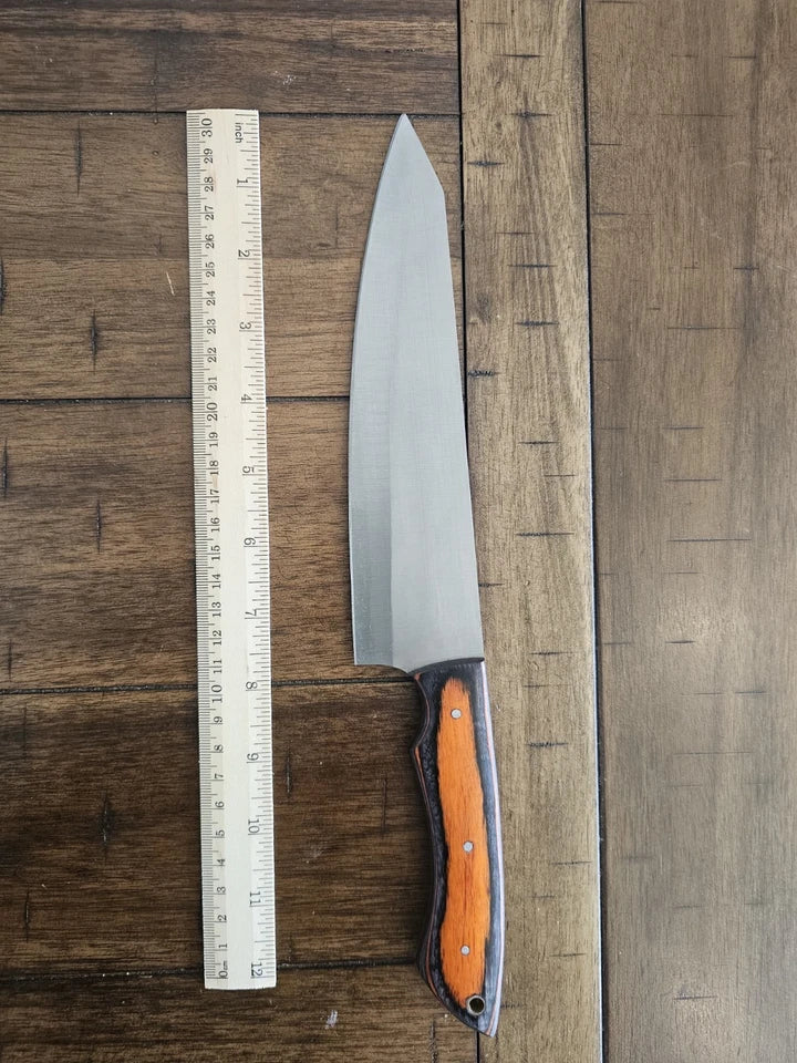 Handmade D2 Steel 5-Piece Chef Knife Set with Wood Handles & Leather Carry Bag | Knives Zone