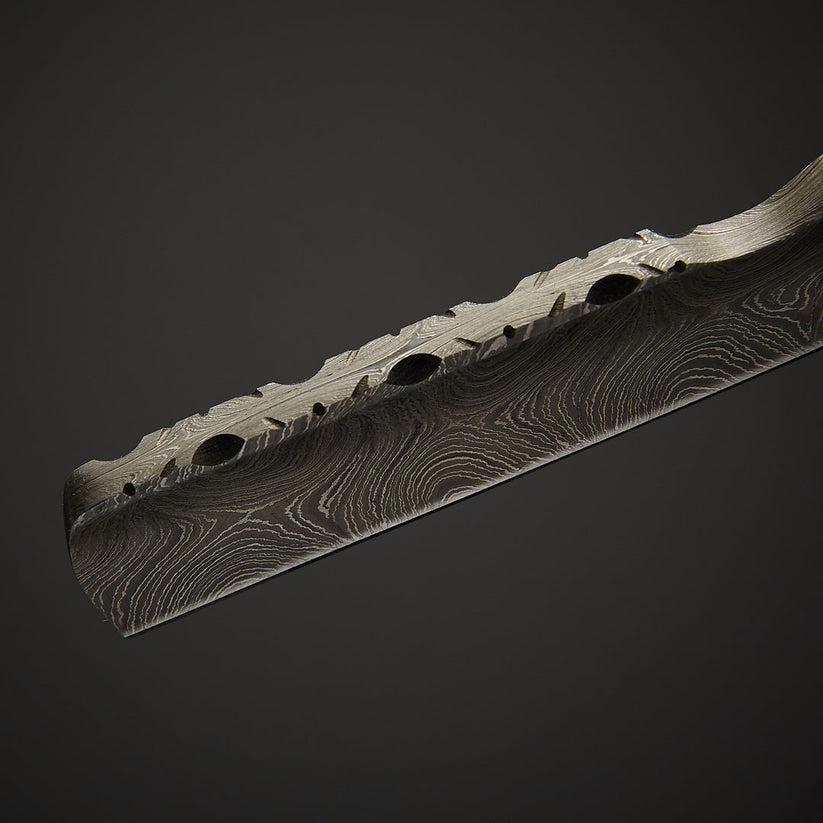 Custom Handmade Damascus Steel Straight Razor with Leather Sheath | Knives Zone