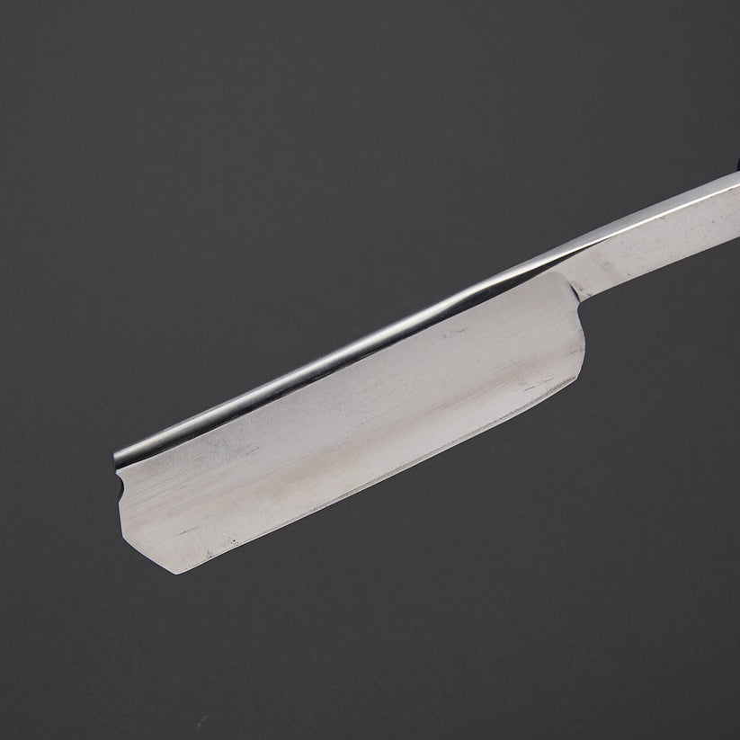 Custom Handmade J2 Steel Straight Razor with Bone & Wood Handle | Leather Sheath Included