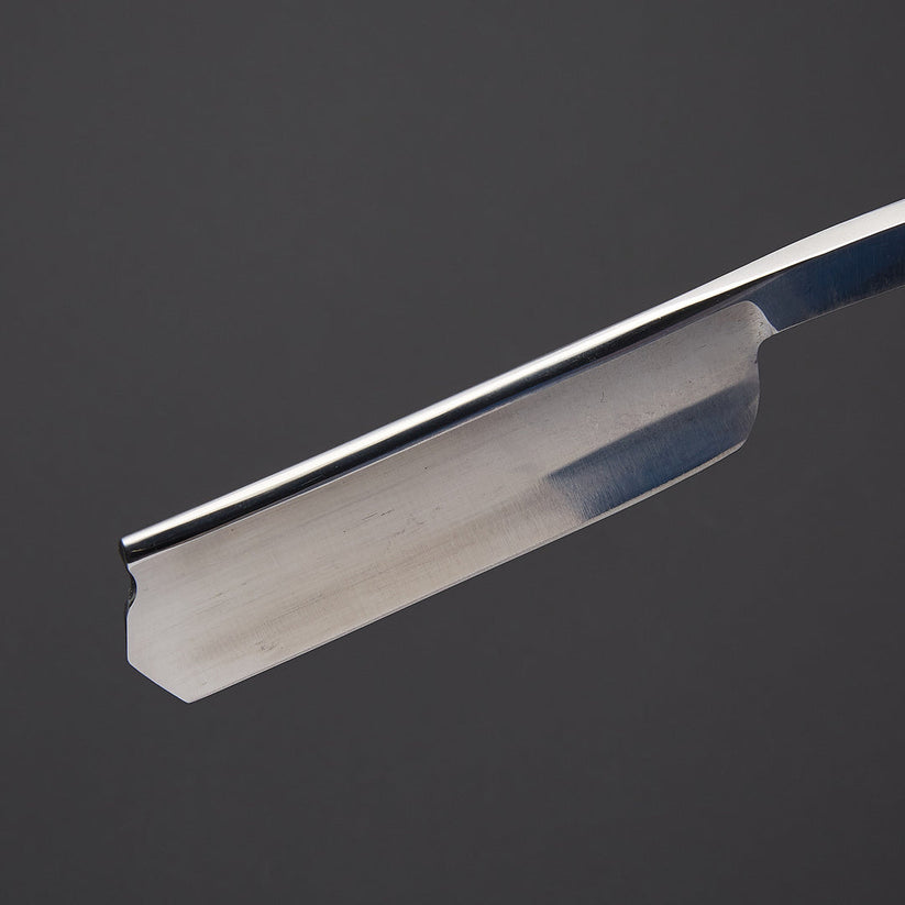 Custom Handmade J2 Steel Straight Razor with Bone & Wood Handle | Leather Sheath Included