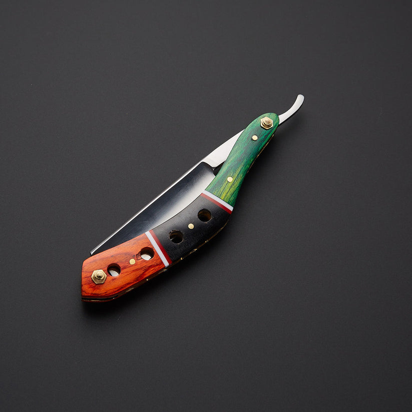 Custom Handmade J2 Steel Straight Razor with Leather Sheath | Knives Zone