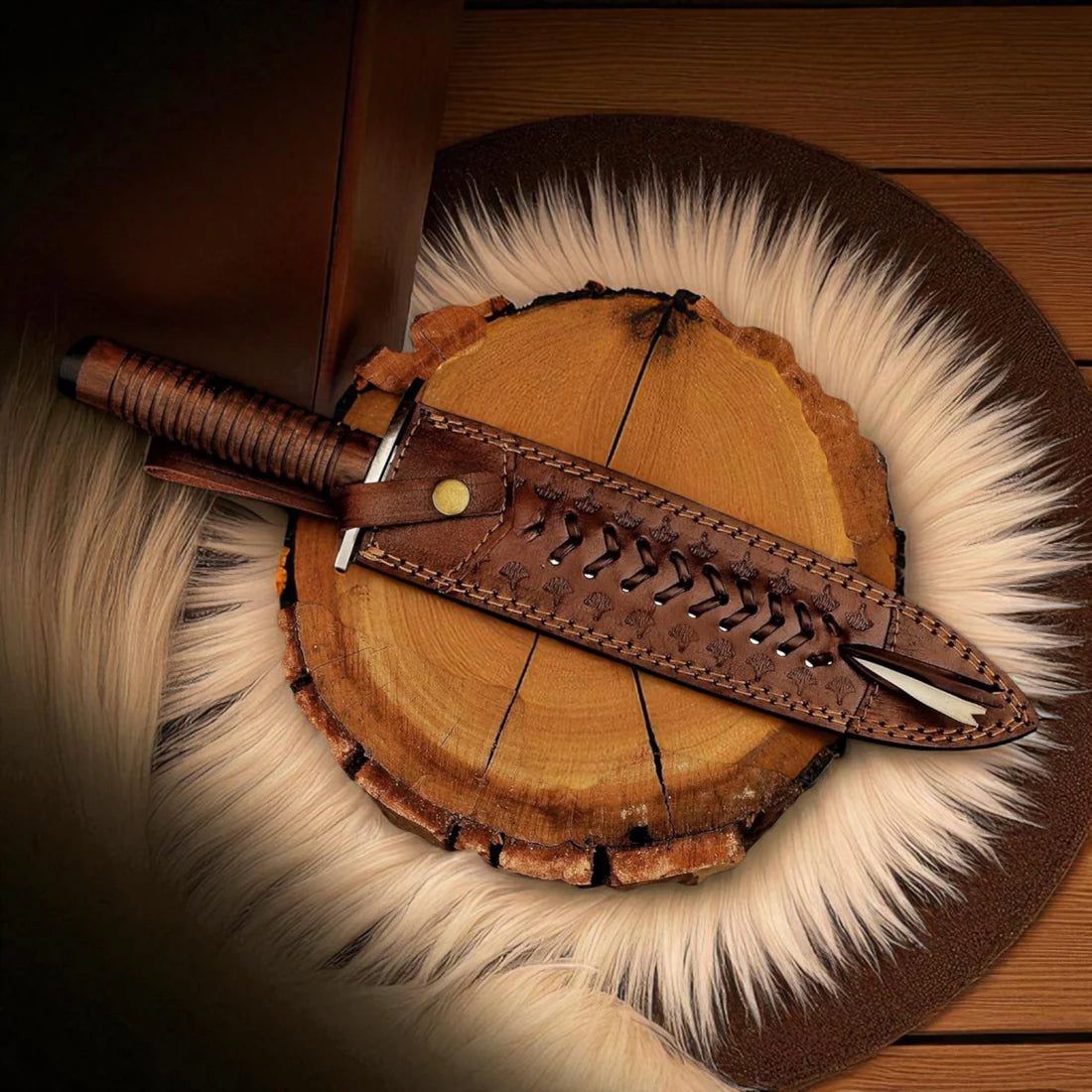 Gladius Hunter 15.4” Handmade Dagger – Stainless Steel Fixed Blade Knife with Leather Sheath