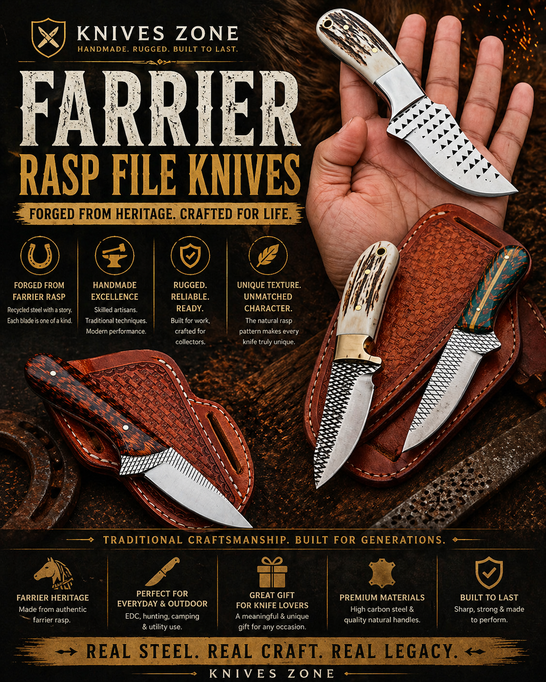 Farrier Rasp File Knives