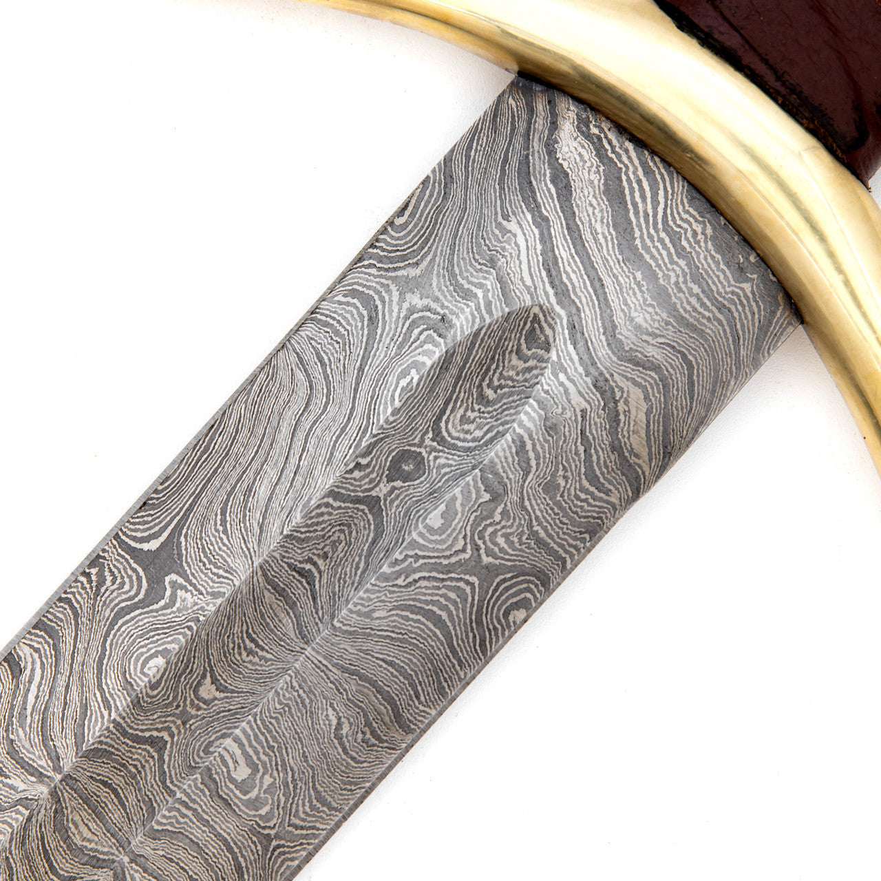 Kingslayer Damascus Steel Medieval Arming Sword – Full Tang Functional Battle Ready Sword with Leather Sheath