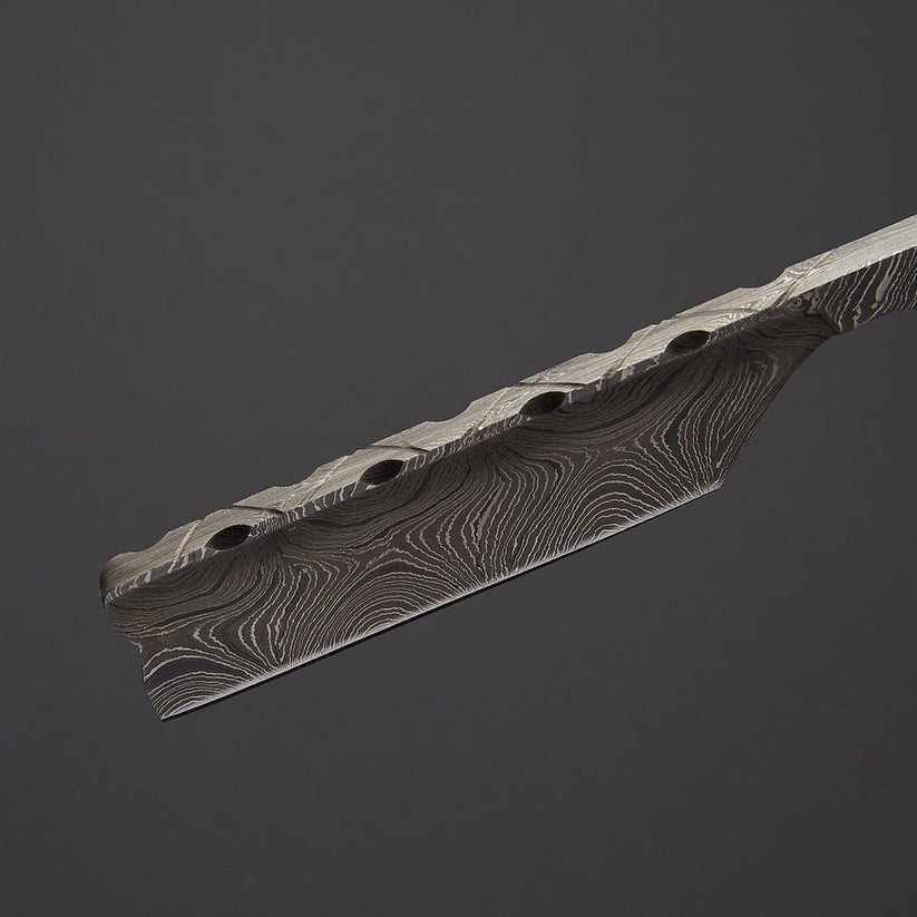Handcrafted Damascus Steel Straight Razor with Hardwood Handle & Leather Sheath – Classic Wet Shaving Razor