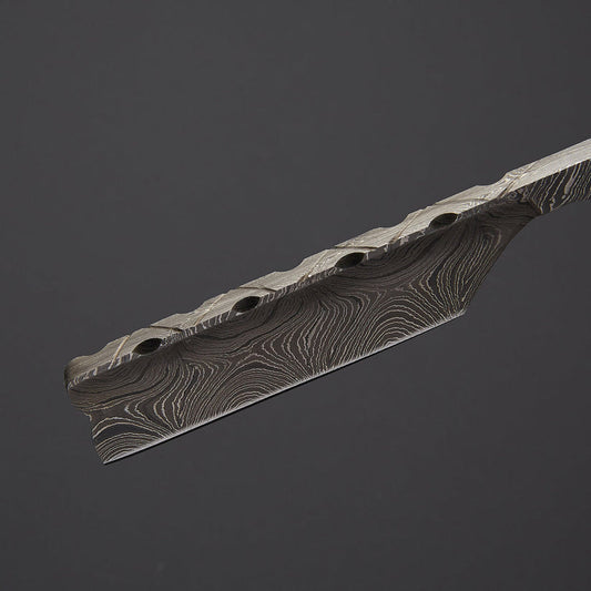 Handcrafted Damascus Steel Straight Razor with Hardwood Handle & Leather Sheath – Classic Wet Shaving Razor