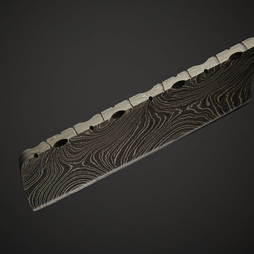 Handmade Damascus Steel Straight Razor with Bone Handle & Leather Sheath | Custom Barber Razor