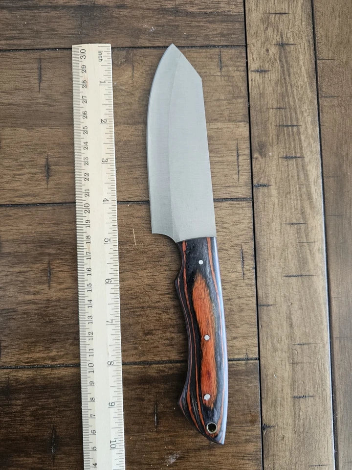 Handmade D2 Steel 5-Piece Chef Knife Set with Wood Handles & Leather Carry Bag | Knives Zone