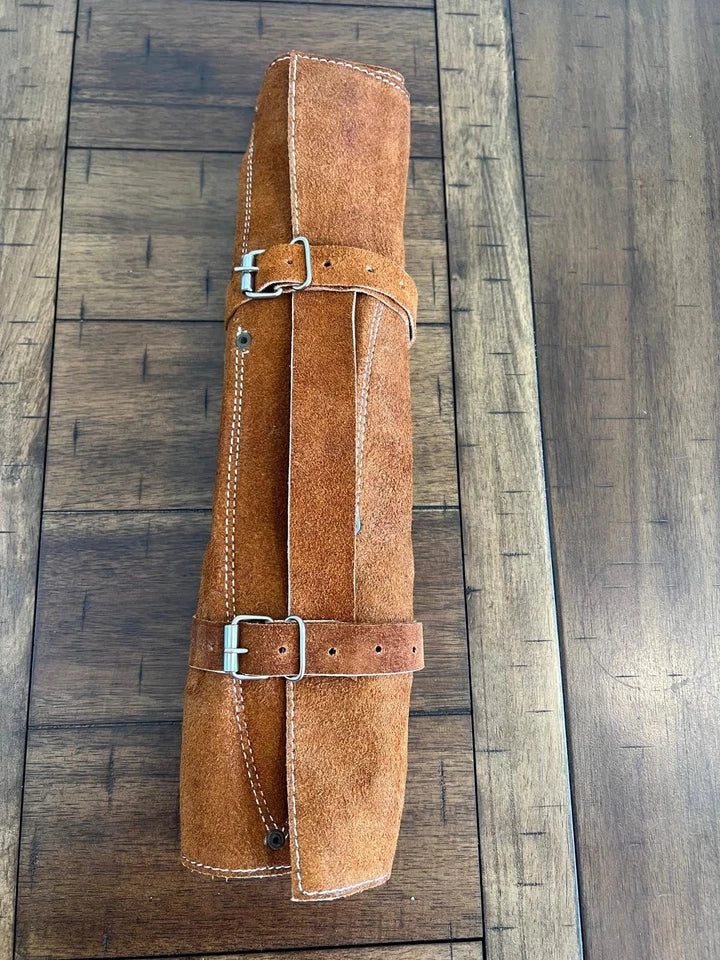 Handmade Hammered High-Carbon Steel 5-Piece Chef Knife Set with Wood Handles & Leather Carry Bag | Knives Zone