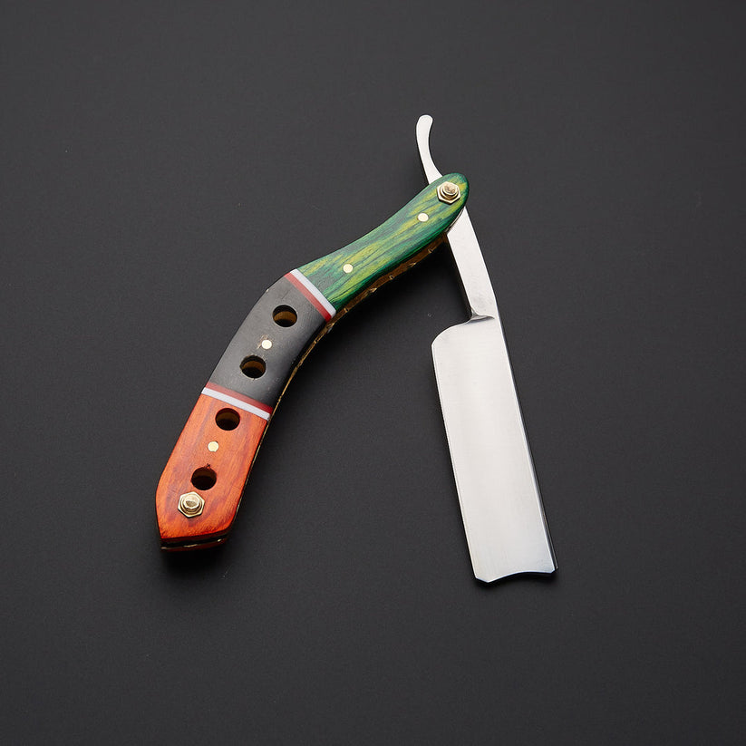 Custom Handmade J2 Steel Straight Razor with Leather Sheath | Knives Zone