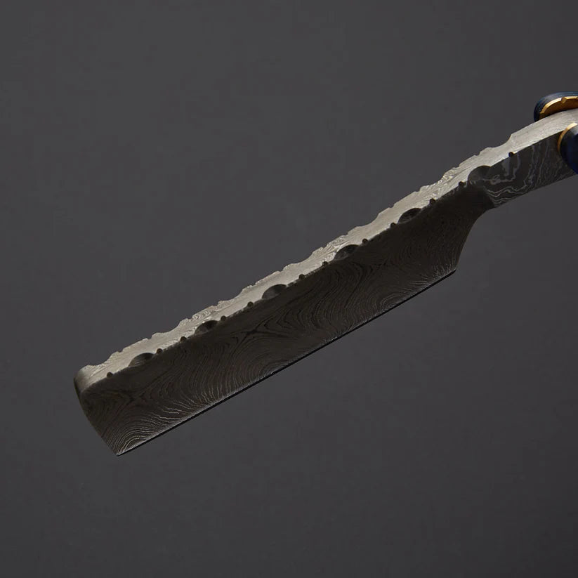 Custom Handmade Damascus Steel Straight Razor with Leather Sheath – Traditional Wet Shaving Tool