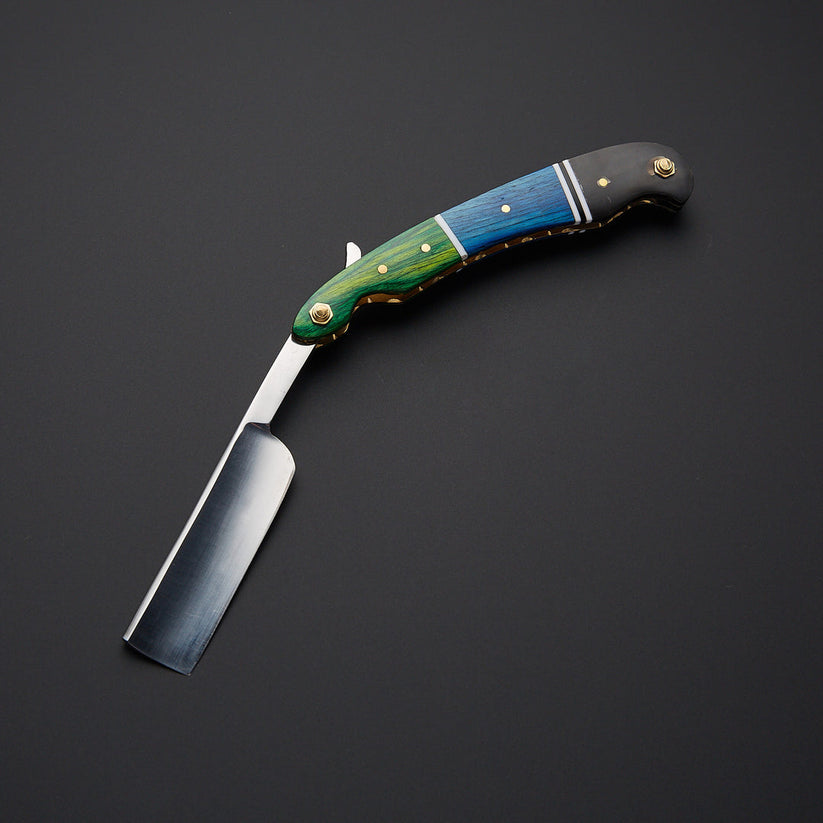 Custom Handmade J2 Steel Straight Razor with Leather Sheath | Hollow Grind Barber Razor