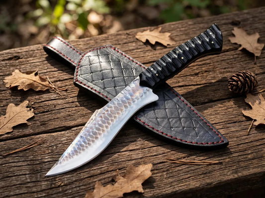 14" Handmade Bowie Knife with Genuine Leather Sheath | Fixed Blade Camping & Hunting Knife | Knives Zone