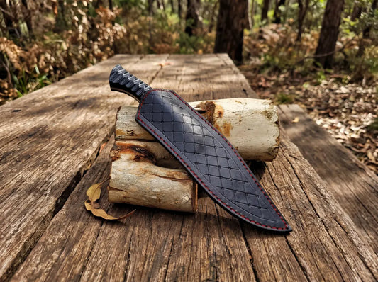 14" Handmade Bowie Knife with Genuine Leather Sheath | Fixed Blade Camping & Hunting Knife | Knives Zone