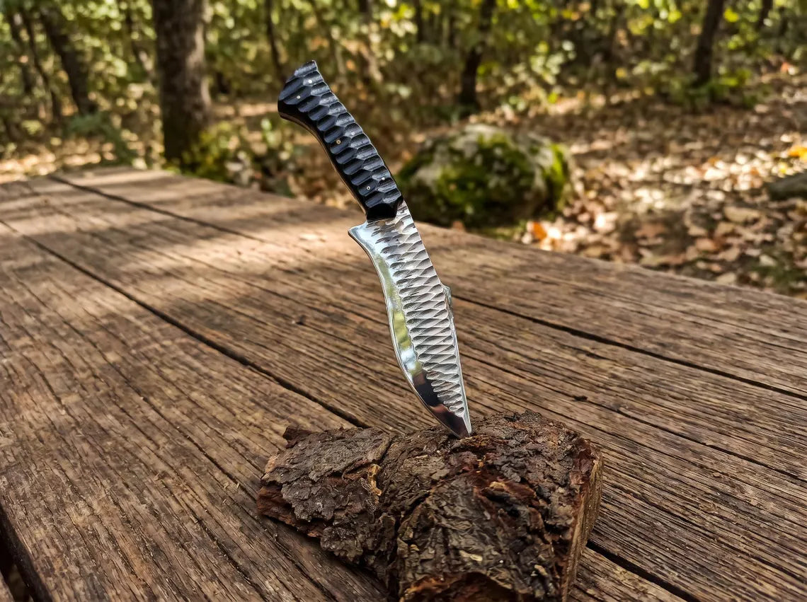 14" Handmade Bowie Knife with Genuine Leather Sheath | Fixed Blade Camping & Hunting Knife | Knives Zone