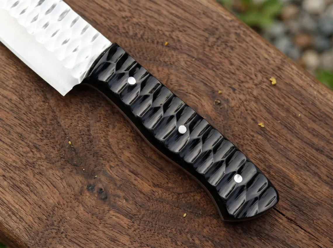 Handmade 9" Stainless Steel Fixed Blade Hunting Knife with Leather Sheath | Full Tang Outdoor Camping Knife