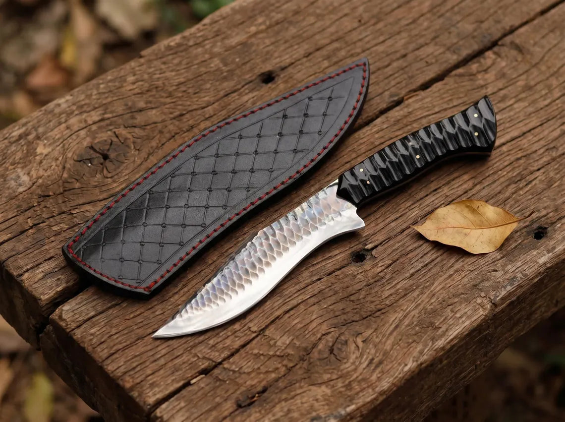 14" Handmade Bowie Knife with Genuine Leather Sheath | Fixed Blade Camping & Hunting Knife | Knives Zone