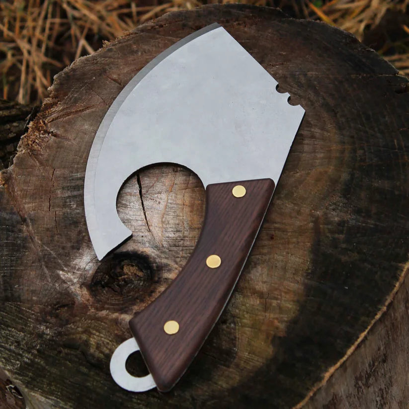 Handmade Kitchen Axe Chef Cleaver Knife – Hand Forged Stainless Steel Chopper with Wooden Handle