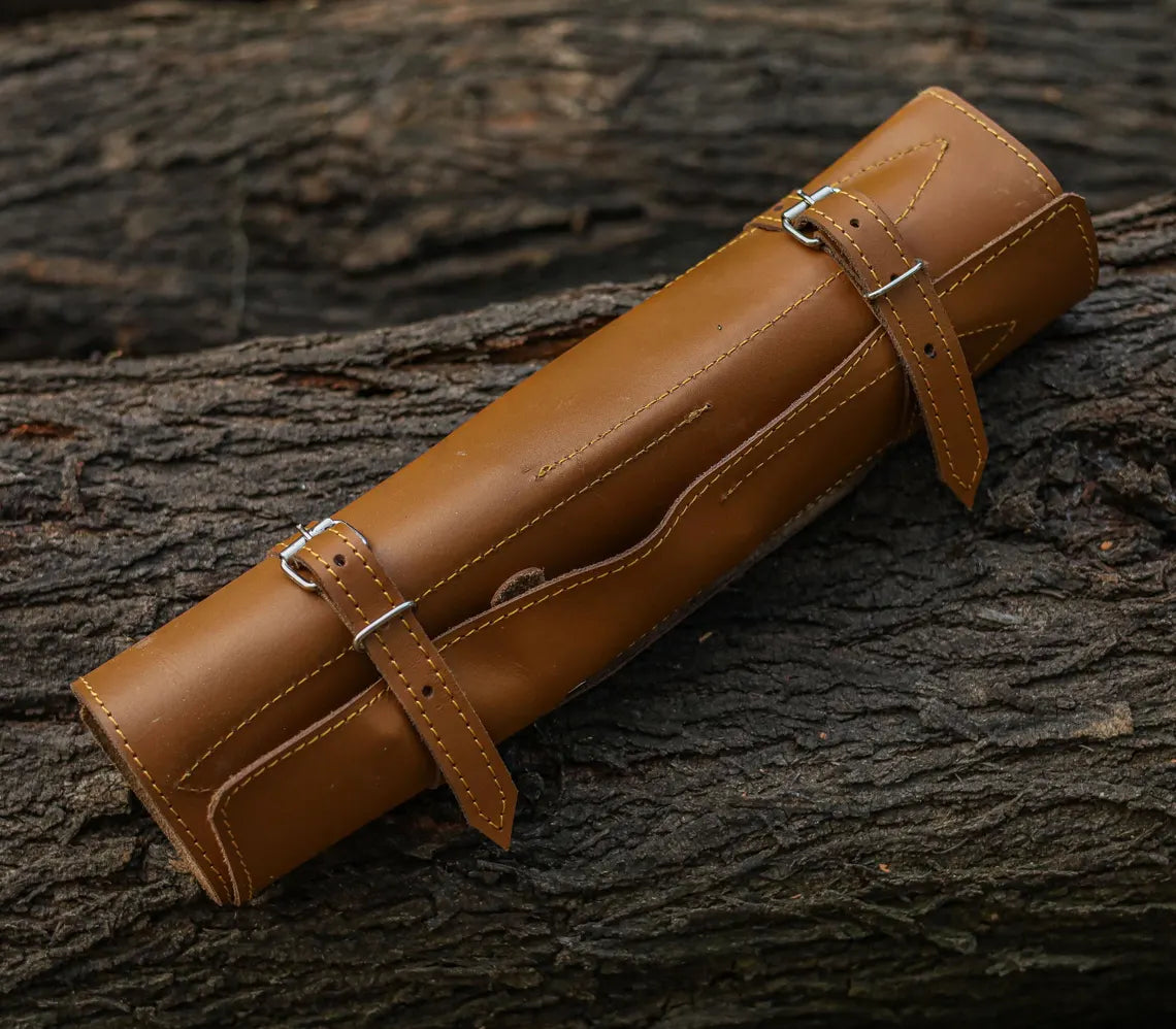 Hand Forged J2 Stainless Steel Chef Knife Set – 5-Piece Black Powder Coated Kitchen Knives with Leather Roll | Knives Zone