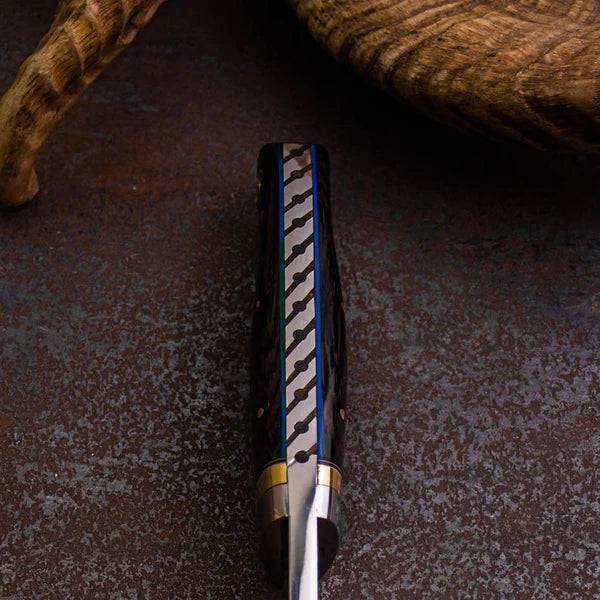 Handmade Stainless Steel Hunting Knife with Wenge Wood Handle & Leather Sheath | Full Tang Outdoor Knife